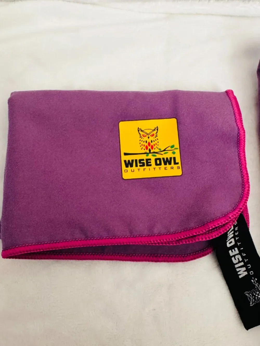 Wise Owl Outfitters Camping XL Towel & Hand Towel Ultra Soft Lavender Compact